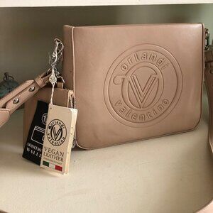 NEW VALENTINO Orlandi Vegan Leather Shoulder Crossbody Bag with Wallet Taupe